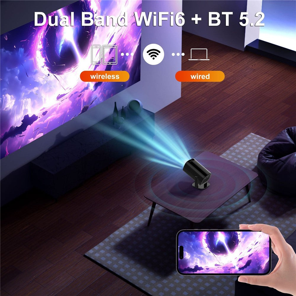 U1 4K Projector with Retro Gaming Console Allwinner H723 Android 14 200 Lumens 36000+ Games Screen Projection Device for Home Theater