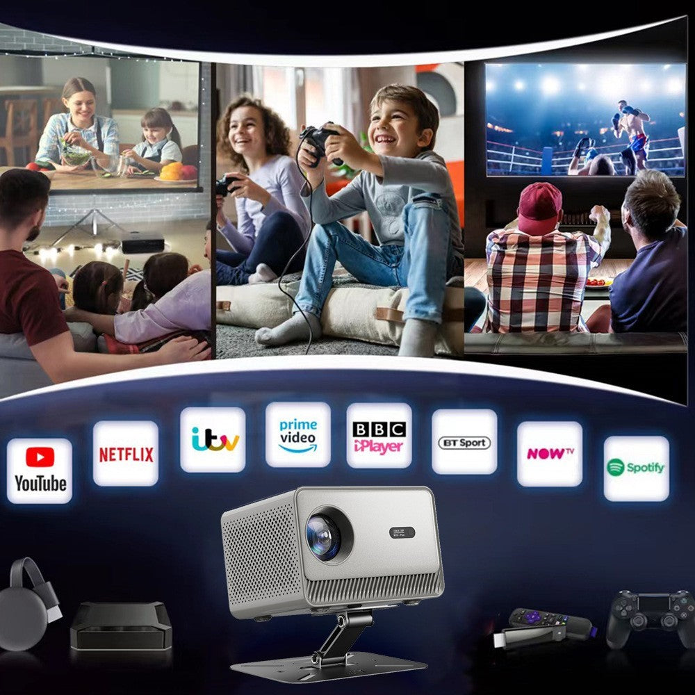 M10 Plus Portable Mini Projector 720P HD Android 11 4K Decoding WiFi 6 Dual Band Home Cinema Projector