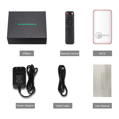 HOTACK D047A Portable Wireless Projector Mini Home Theater Projector with Bluetooth-compatible WiFi Functions Support 32GTF Card
