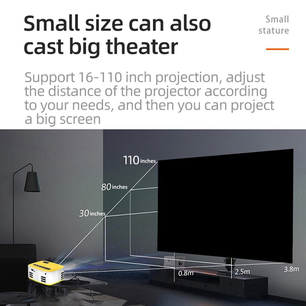 T20 HD 1080P Mini Projector Remote Control LED Video Projector Office Home Theatre Device