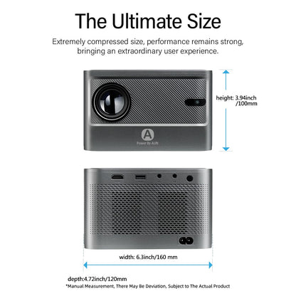 AUN A002 Portable Home Theater Projector Android 9.0 HD Video Screen Mirroring WiFi Bluetooth-compatible LED Projector