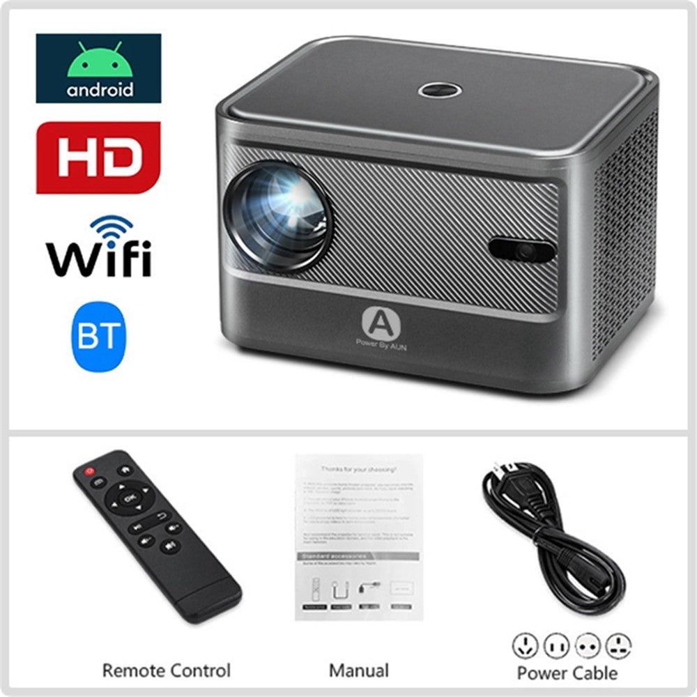 AUN A002 Portable Home Theater Projector Android 9.0 HD Video Screen Mirroring WiFi Bluetooth-compatible LED Projector