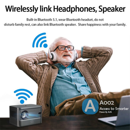 AUN A002 Portable Home Theater Projector Android 9.0 HD Video Screen Mirroring WiFi Bluetooth-compatible LED Projector