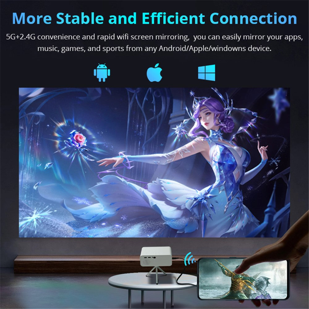 L012AH Remote Electric Focus Bluetooth-compatible Portable 110 ANSI Home Theater Projector (CE)