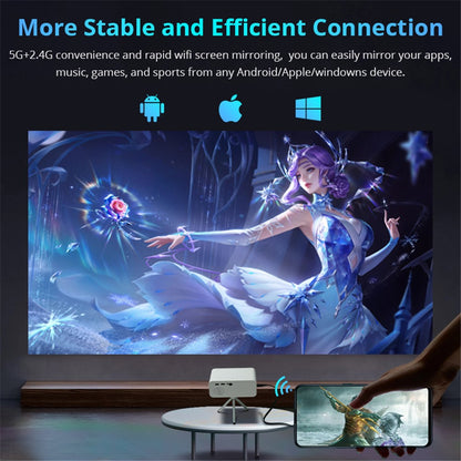 L012AH Remote Electric Focus Bluetooth-compatible Portable 110 ANSI Home Theater Projector (CE)