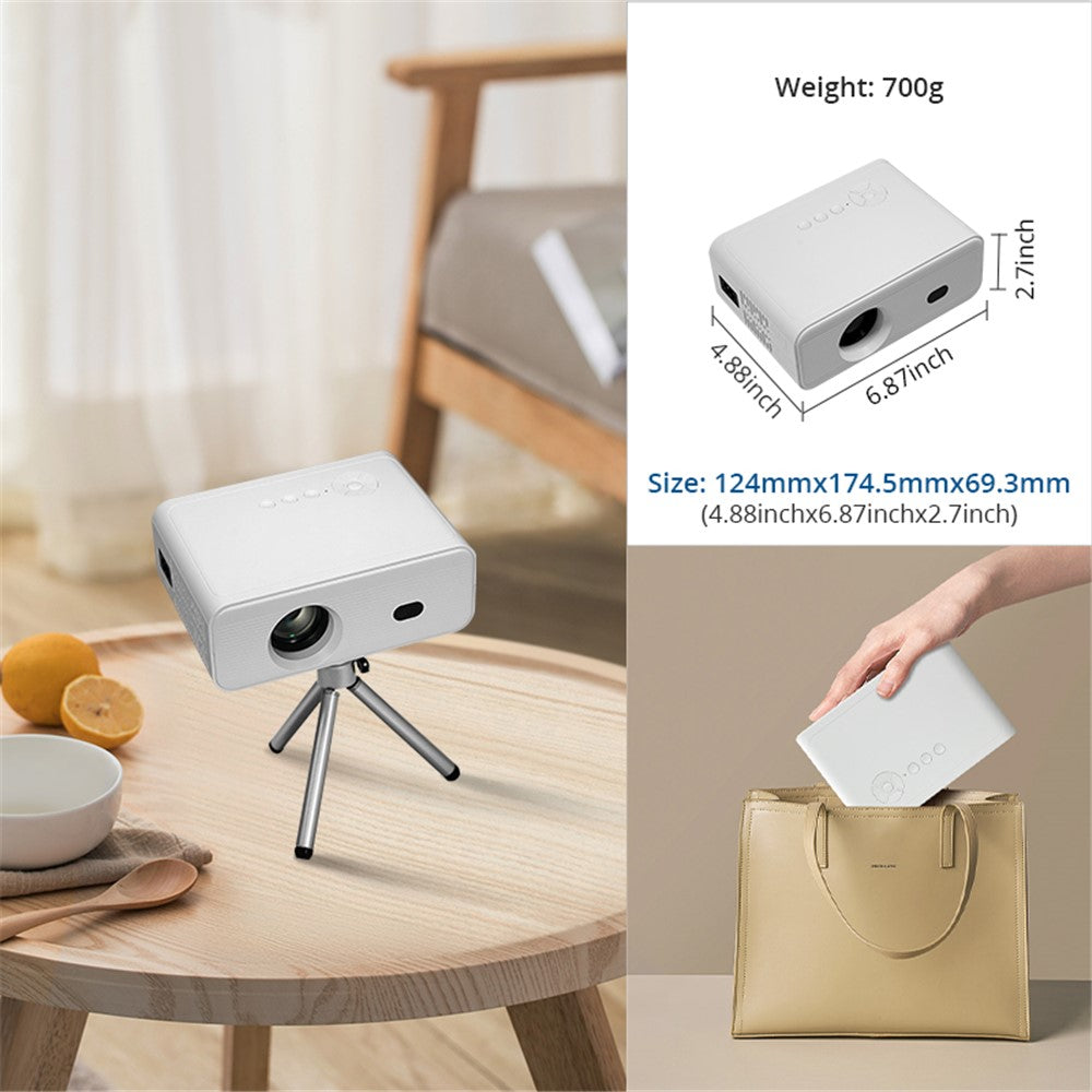 L012AH Remote Electric Focus Bluetooth-compatible Portable 110 ANSI Home Theater Projector (CE)