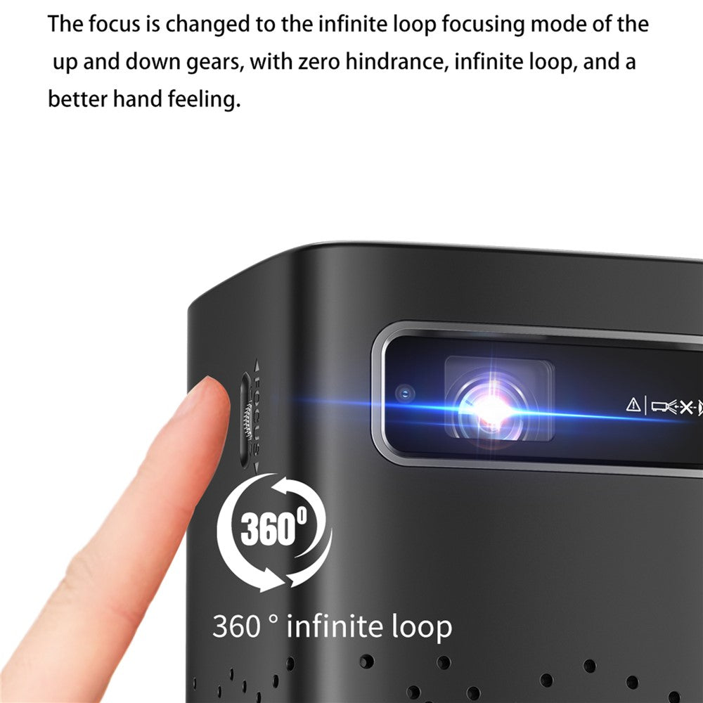 C900 Android 9.0 WiFi Mini DLP Projector 960x540P High Definition Pocket Home Theater