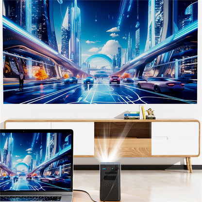 C900 Android 9.0 WiFi Mini DLP Projector 960x540P High Definition Pocket Home Theater