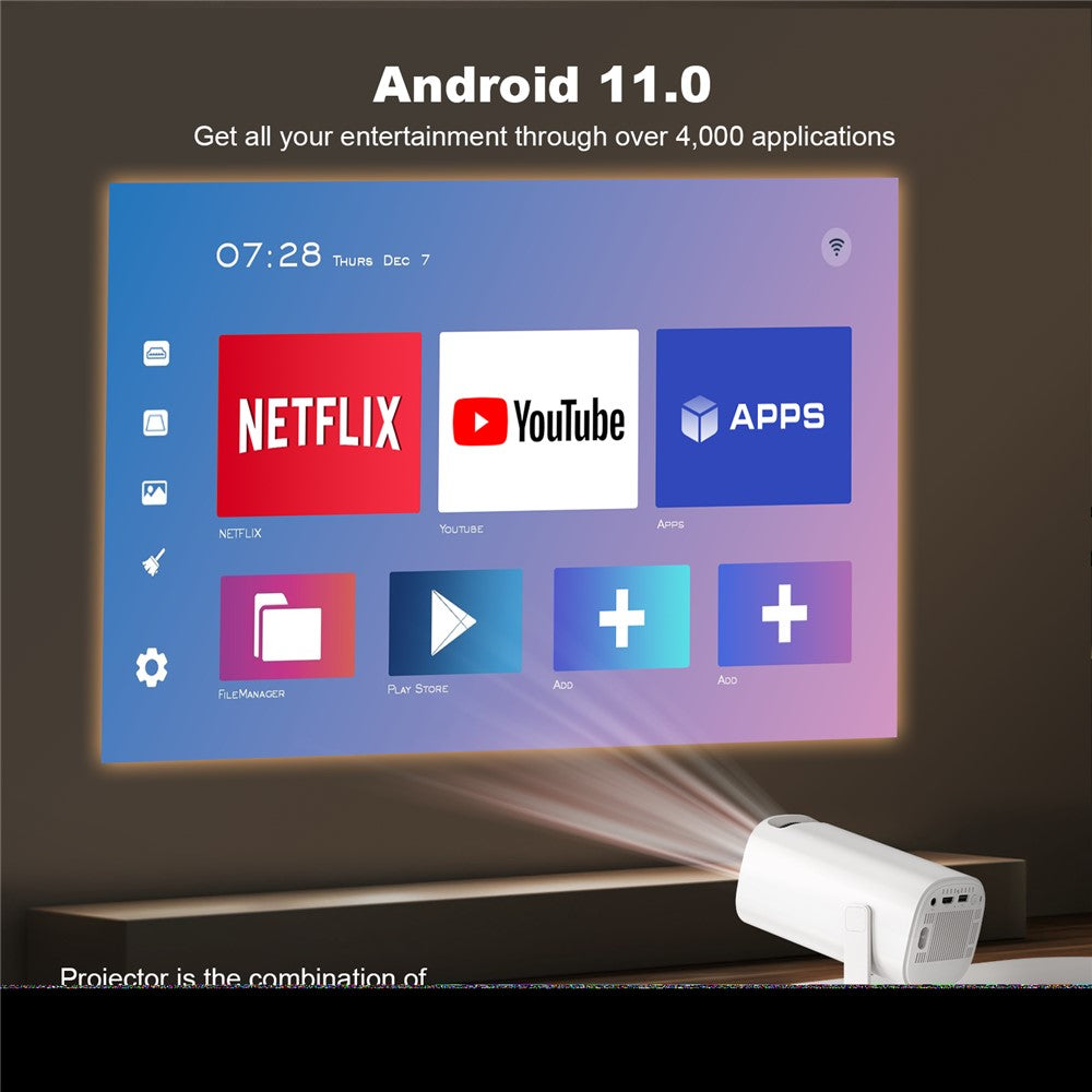P30 Mini Heimprojektor 4K Dual WiFi Bluetooth Tragbar