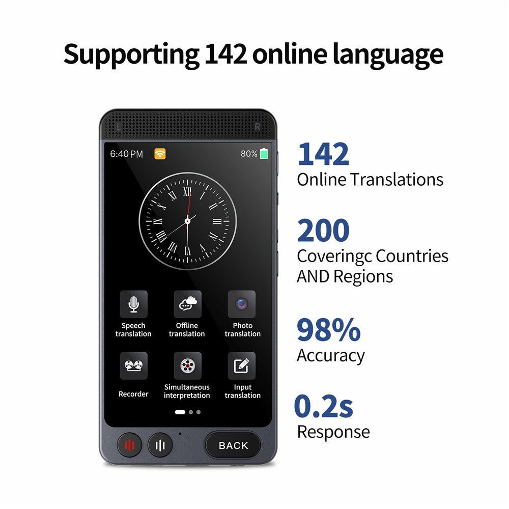D21 142 Languages 4.0 Inch Smart Translator Portable Offline Translator Voice Interpreter