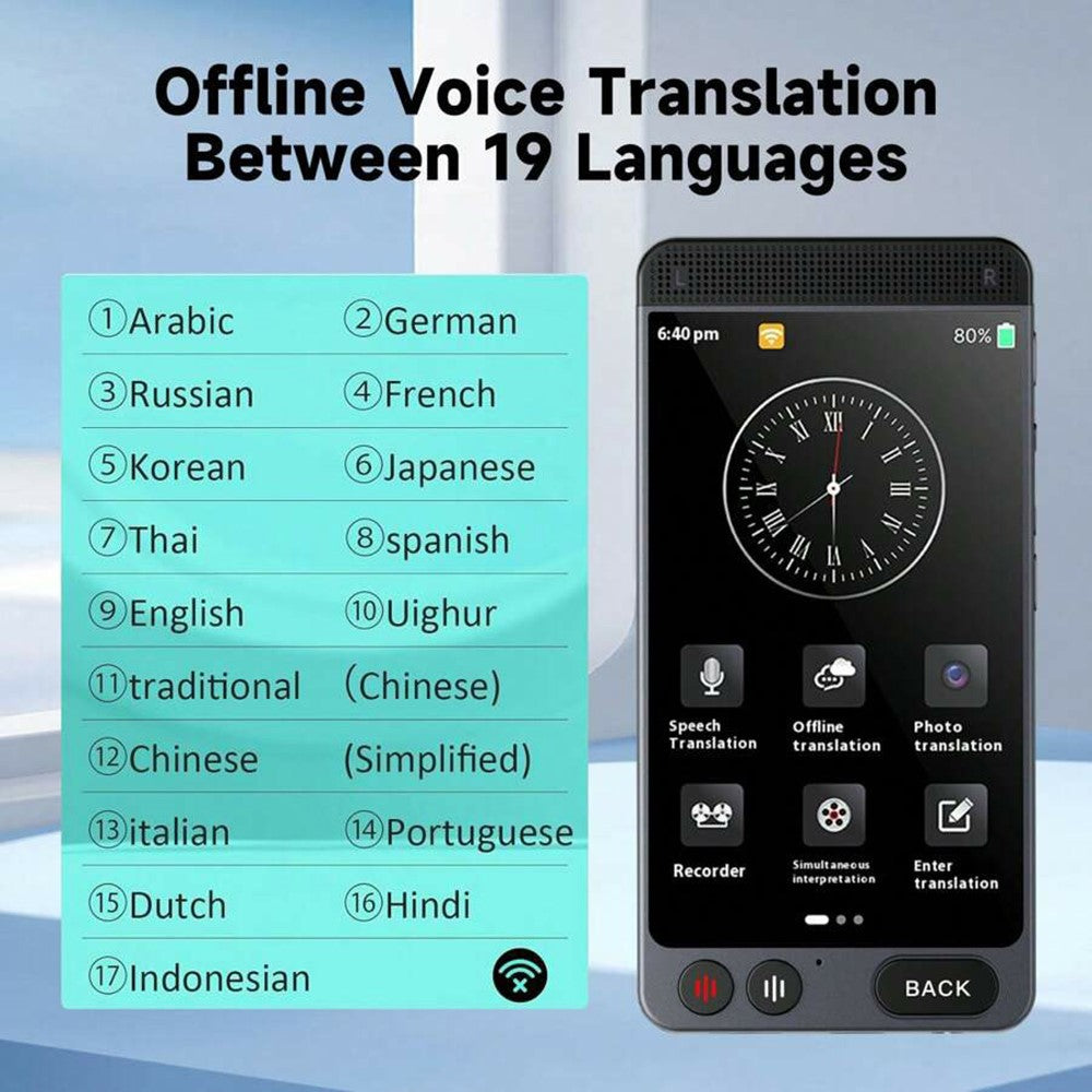 D21 142 Languages 4.0 Inch Smart Translator Portable Offline Translator Voice Interpreter