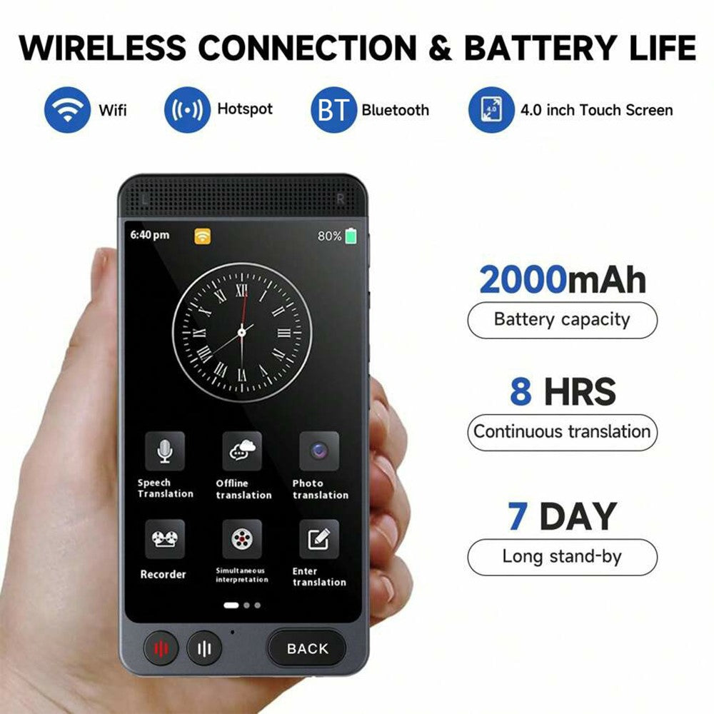 D21 142 Languages 4.0 Inch Smart Translator Portable Offline Translator Voice Interpreter