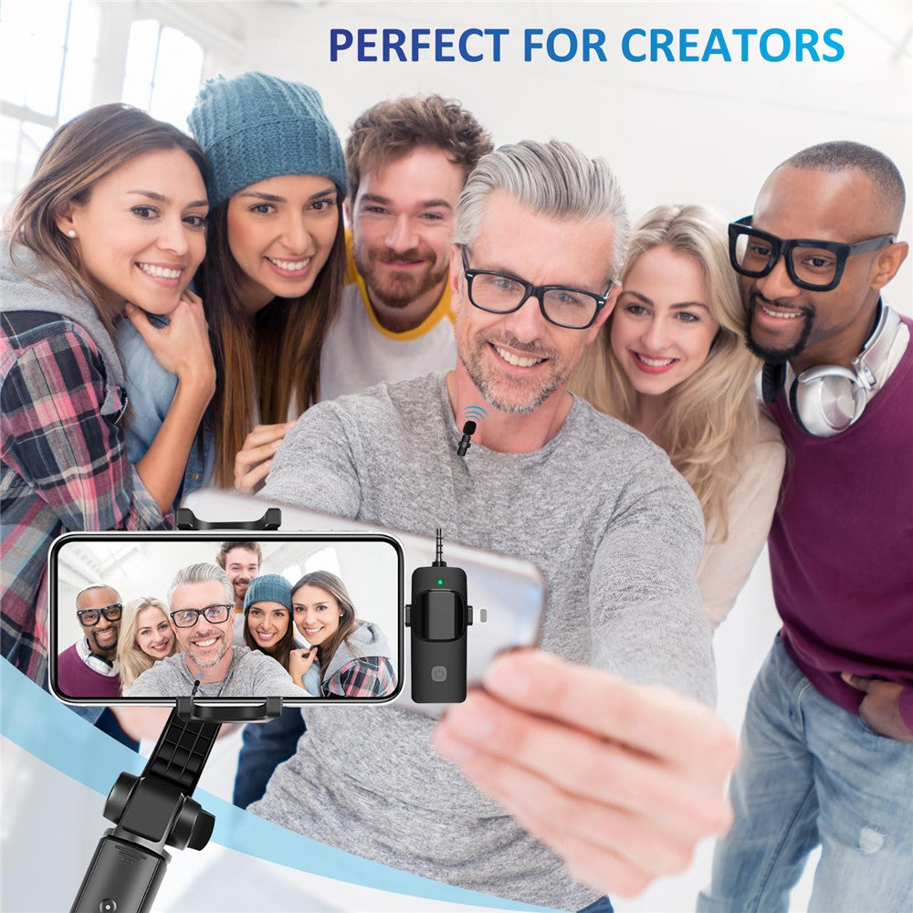 K15 3-in-1 Funk-Lavalier-Mikrofon mit Geräuschunterdrückung | USB-C Mikrofon für Smartphone, Computer, Kamera