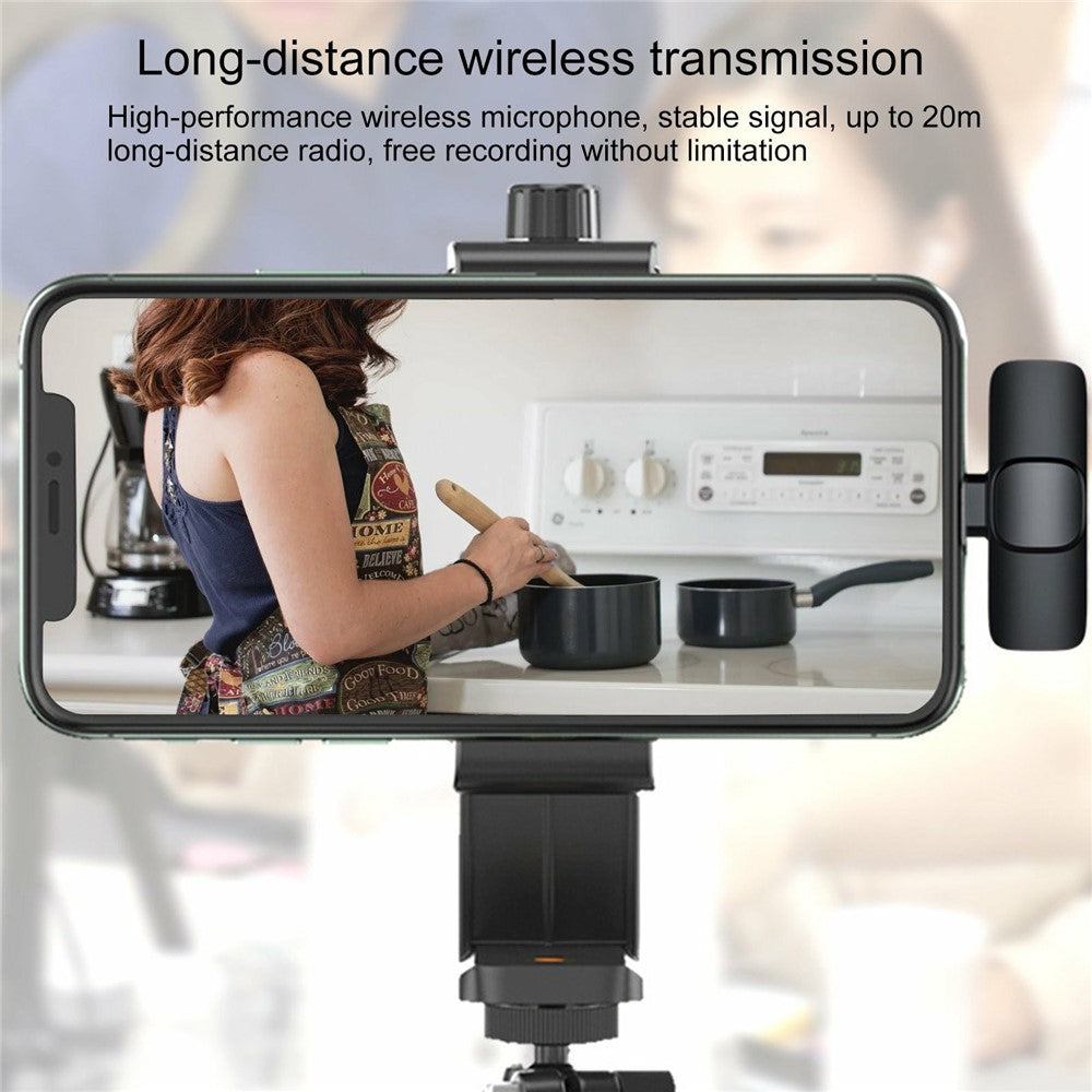 K1 Clip-Mikrofon 2.4G Funk-Lavalier-Mikrofon mit USB-C Empfänger für Handy & Livestream