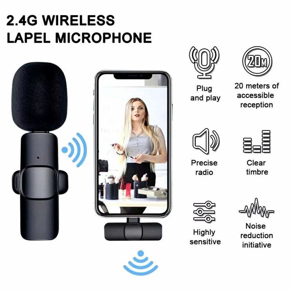 K1 Clip-Mikrofon 2.4G Funk-Lavalier-Mikrofon mit USB-C Empfänger für Handy & Livestream
