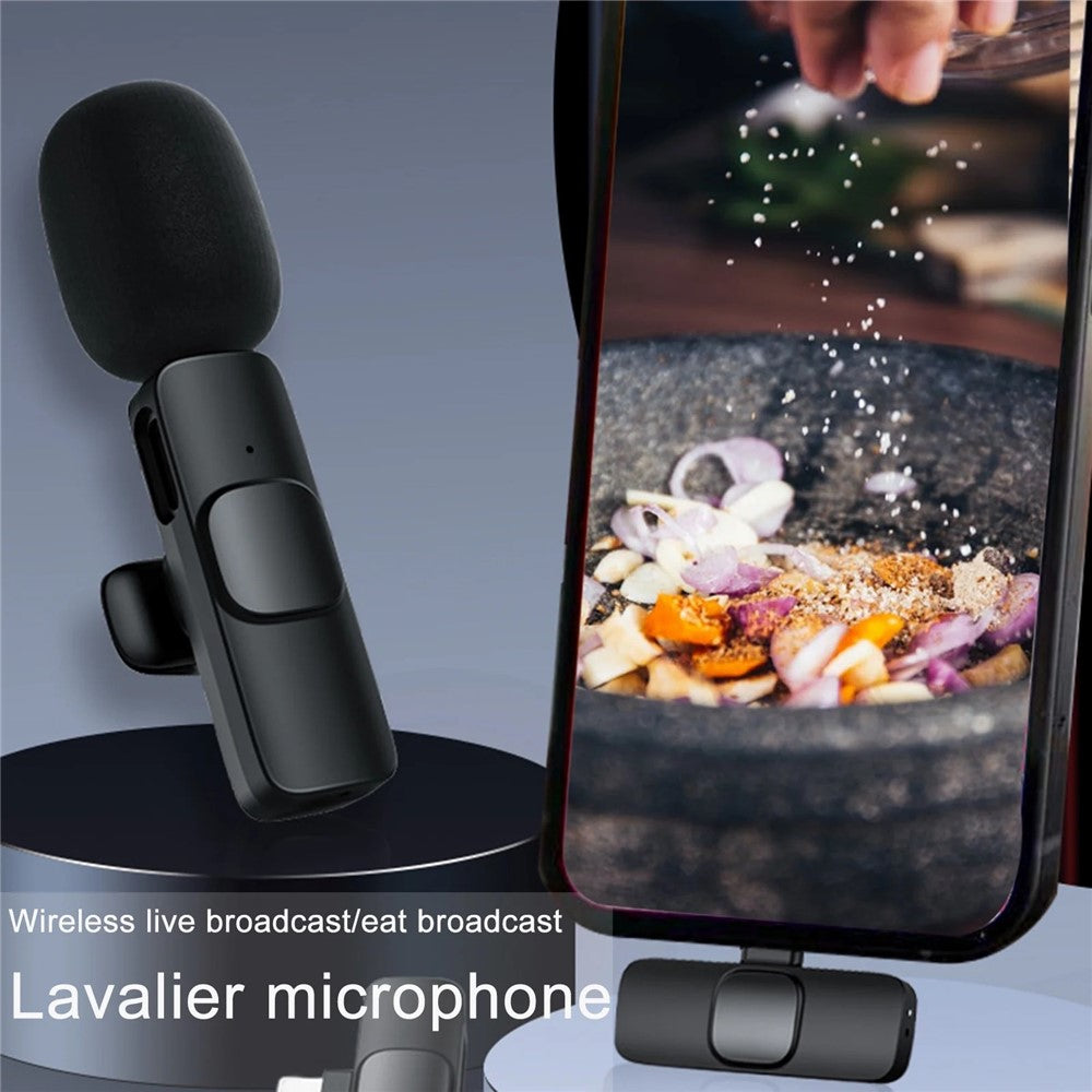K1 Clip-Mikrofon 2.4G Funk-Lavalier-Mikrofon mit USB-C Empfänger für Handy & Livestream