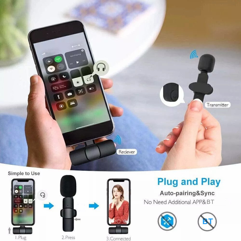 K1 Clip-Mikrofon 2.4G Funk-Lavalier-Mikrofon mit USB-C Empfänger für Handy & Livestream