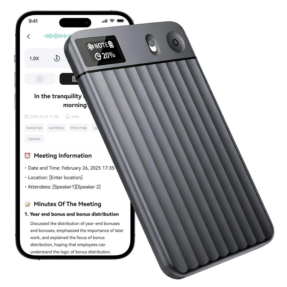 AI7 8GB KI-Diktiergerät mit Echtzeit-Transkription und Smart-Recording-Karte