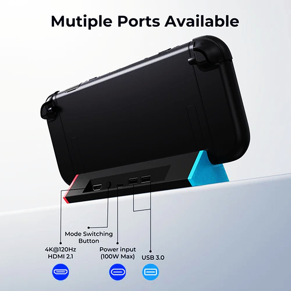 For Nintendo Switch 2 Dock Station HD 2.1 Adapter 4K 120Hz Portable Charging Expansion Hub