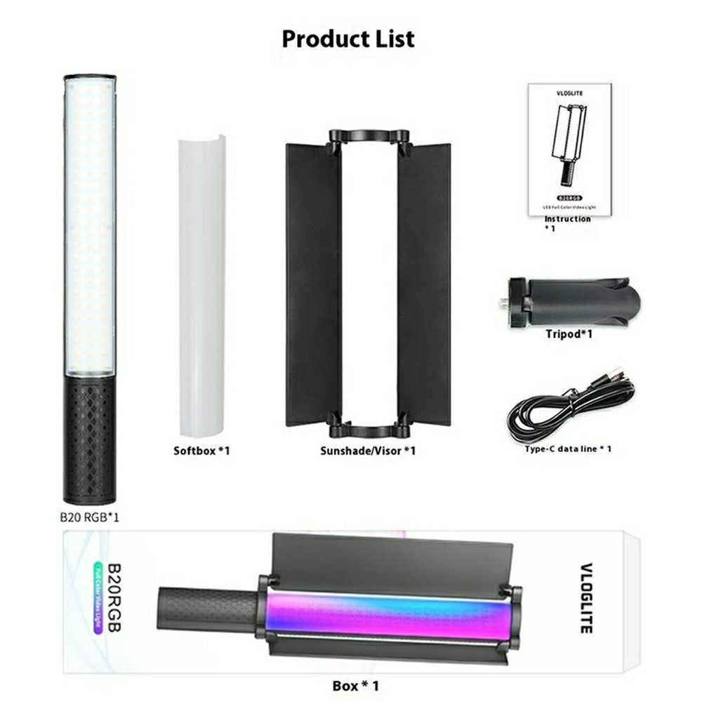 VLOGLITE B20RGB Handheld RGB Photography Light Stick 20 Modes 1800K