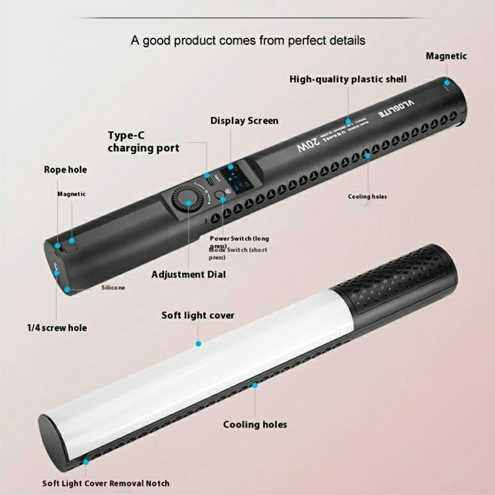 VLOGLITE B20RGB Handheld RGB Photography Light Stick 20 Modes 1800K