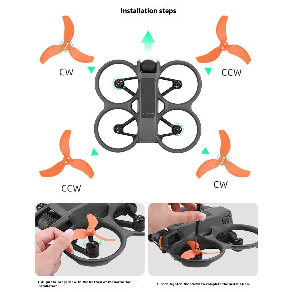 BRDRC 2 Pairs for DJI Avata 2 PC Propellers Drone Replacement Parts