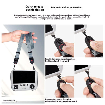 For DJI RC Pro / RC 2 / RC Drone Remote Control Neck Strap Polyester + Cotton Adjustable Length Lanyard