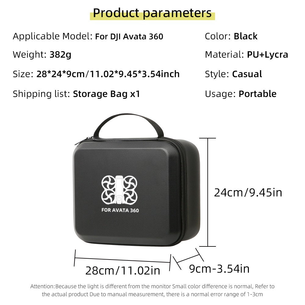 PU Portable Storage Case for DJI Avata 360 Drone Hard Shell Carrying Bag Travel Organizer Drone Protection Handbag