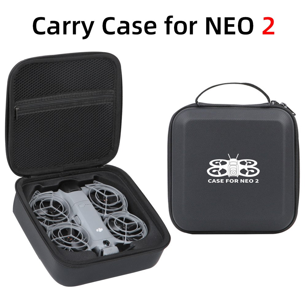 Portable Carrying Case for DJI Neo 2 Drone PU Waterproof Storage Bag Travel Organizer with EPE Foam Interior