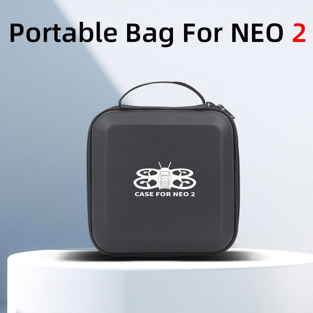 Portable Carrying Case for DJI Neo 2 Drone PU Waterproof Storage Bag Travel Organizer with EPE Foam Interior