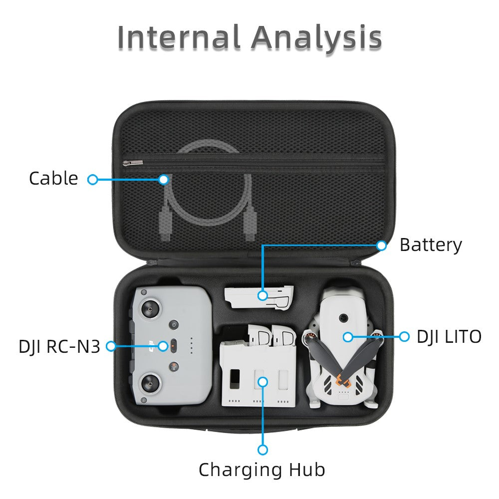 For DJI Lito 1 / Lito X1 Storage Bag Portable Hard Shell Case EVA Foam Lining Waterproof Carry Bag