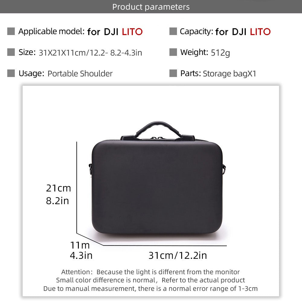 For DJI Lito 1 / Lito X1 Drone Carrying Bag EVA Hard Shell Portable Storage Bag with Shoulder Strap
