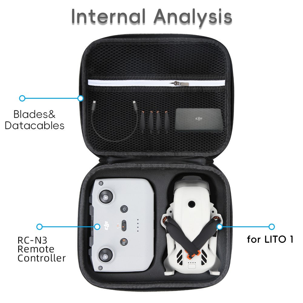 For DJI Lito 1 / Lito X1 Portable Carrying Case PU Lycra Hard Shell Storage Bag Remote Controller Protective Cover