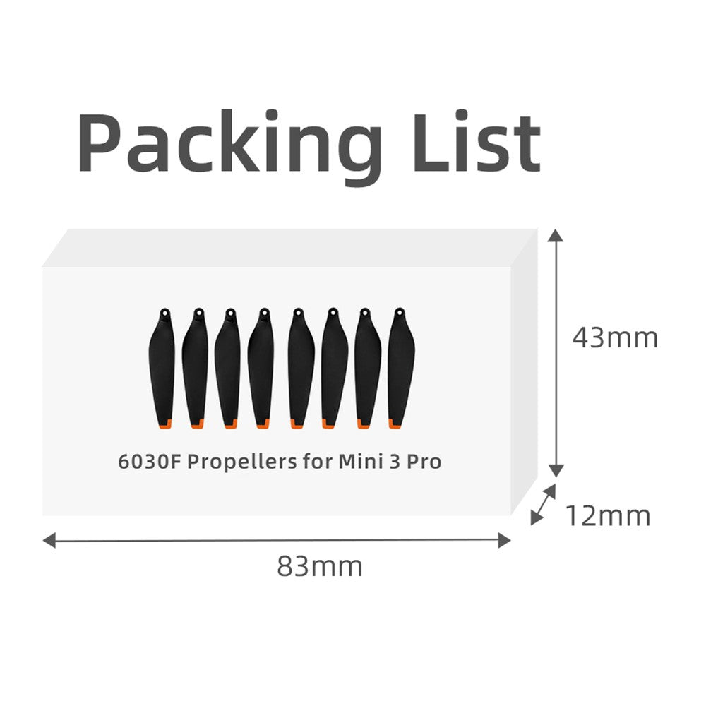 6030F For DJI Mini 3 Pro 8Pcs Plastic Drone Propellers Blades Replacement Accessories