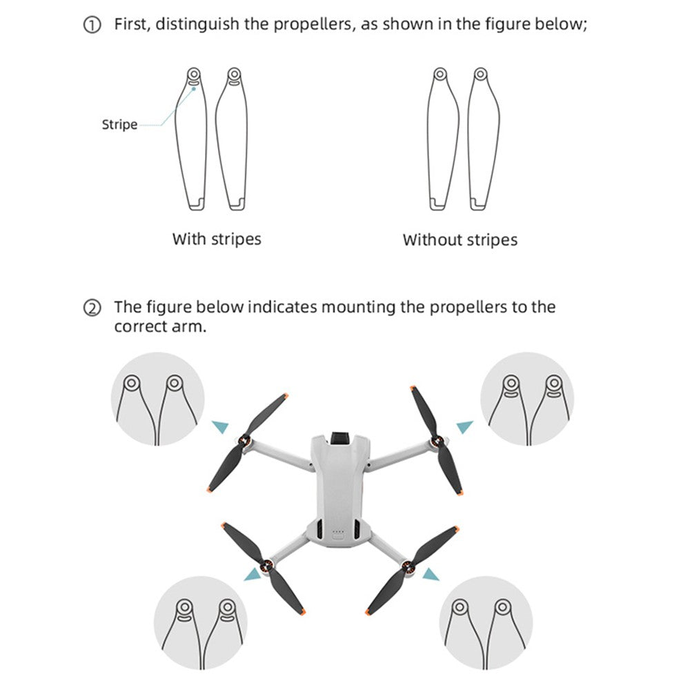 EWB9632 Two Pairs RC Drone Propellers Replacement Parts for DJI Mini 3 RC Quadcopter