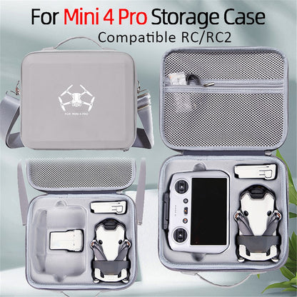For DJI Mini 4 Pro Drone RC / RC2 Controller EVA Shockproof Carrying Case Crossbody Bag