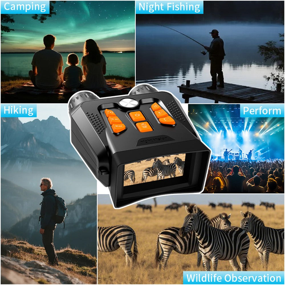 4K Night Vision Binoculars 3.0 Inch Screen 16X Digital Zoom 36MP Camera IR Infrared Digital Telescope for Outdoor Hunting (No Momery Card)