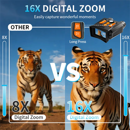 4K Night Vision Binoculars 3.0 Inch Screen 16X Digital Zoom 36MP Camera IR Infrared Digital Telescope for Outdoor Hunting (No Momery Card)