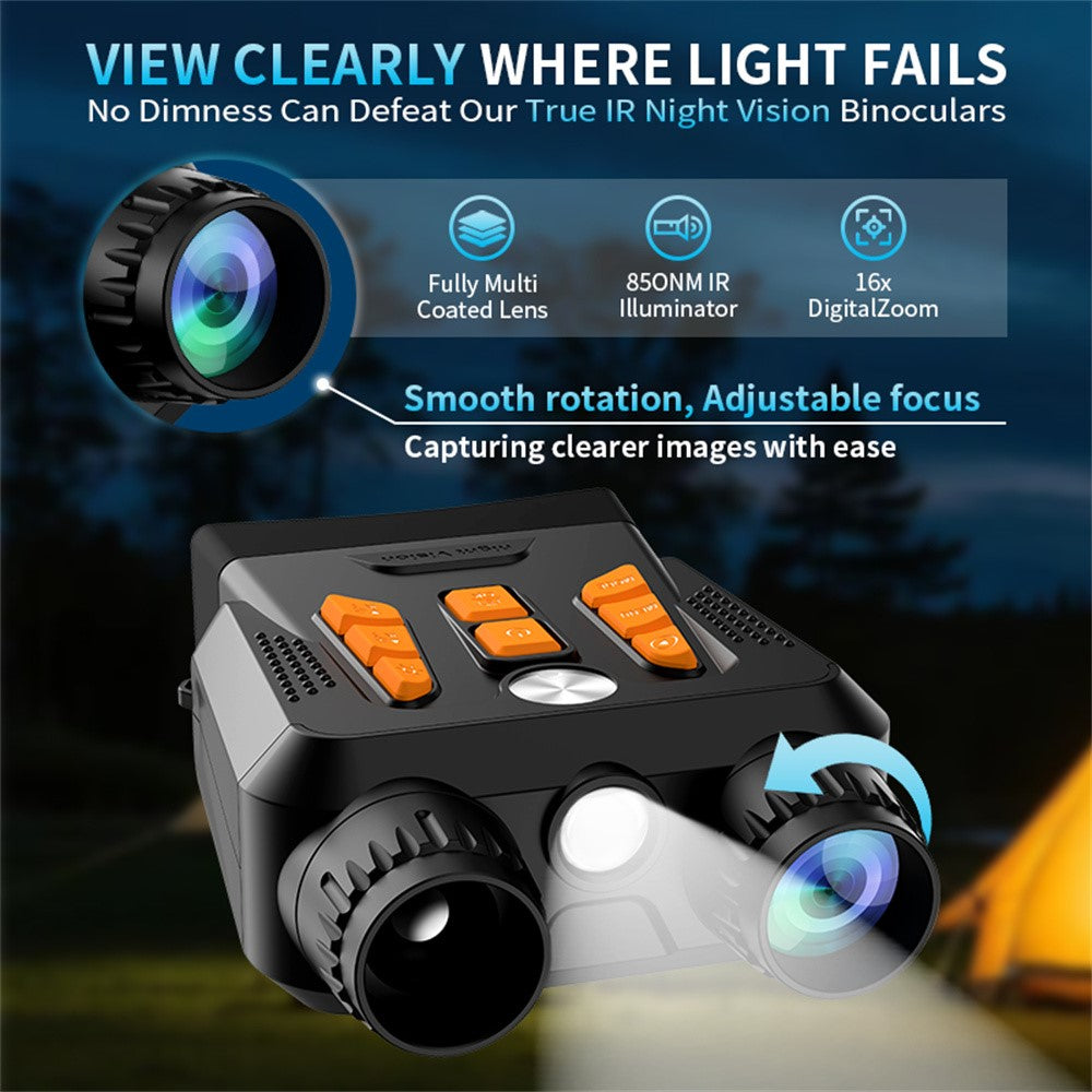 4K Night Vision Binoculars 3.0 Inch Screen 16X Digital Zoom 36MP Camera IR Infrared Digital Telescope for Outdoor Hunting (No Momery Card)