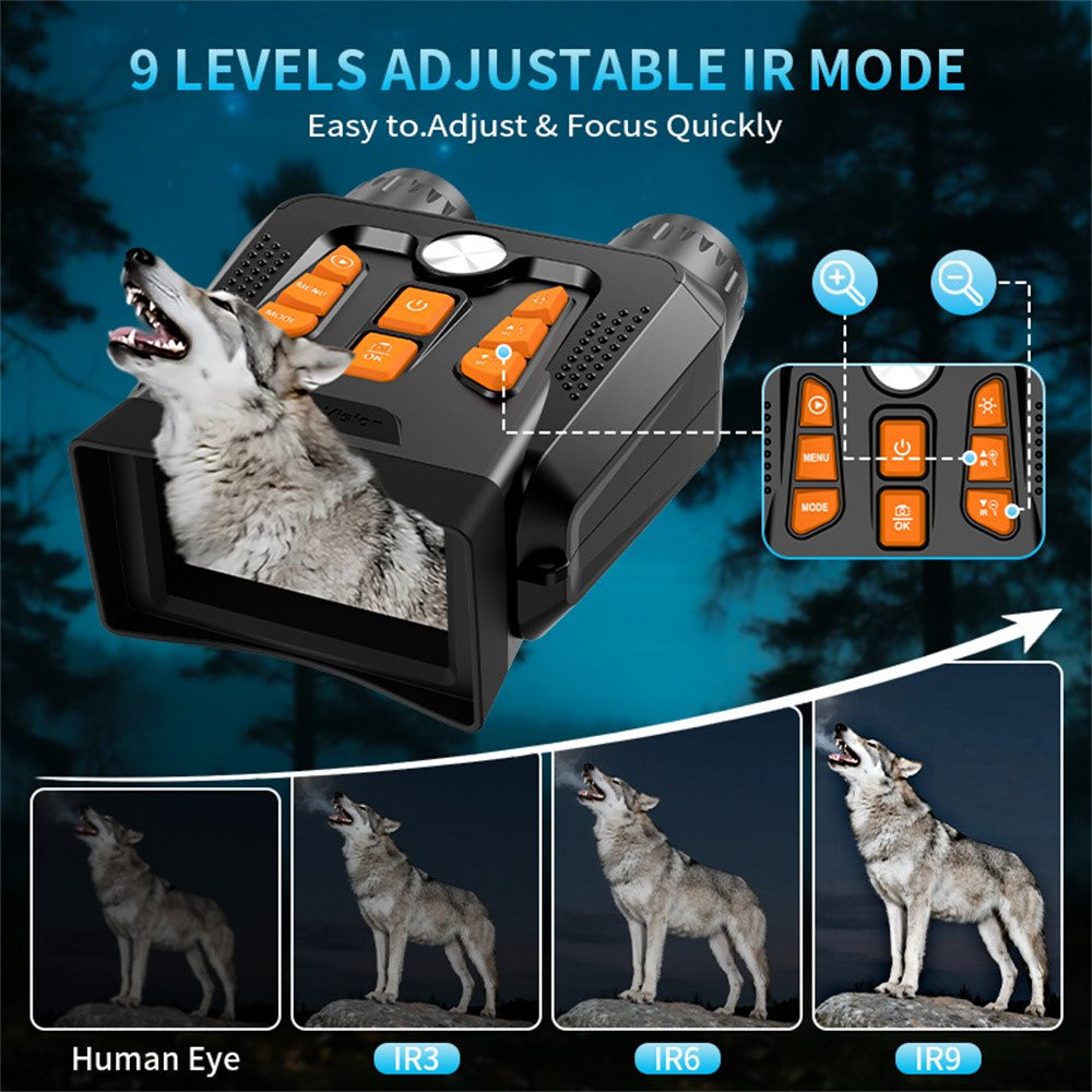 4K Night Vision Binoculars 3.0 Inch Screen 16X Digital Zoom 36MP Camera IR Infrared Digital Telescope for Outdoor Hunting (No Momery Card)