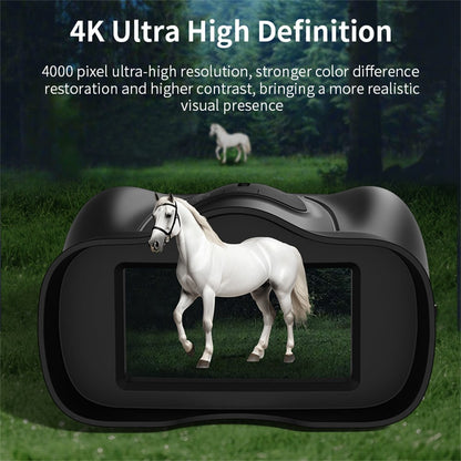 4K Night Vision Binoculars 4.5 Inch Screen 16X Digital Zoom 5000mAh IR Infrared Digital Telescope Camera for Hunting Wildlife