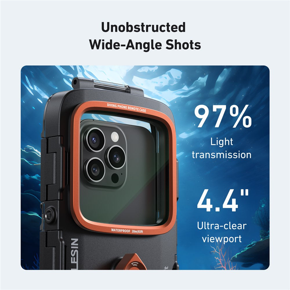TELESIN Wasserdichte Tauch Handyhülle IP68, 20m Unterwasser, Bluetooth, Anti-Beschlag, Fotografie