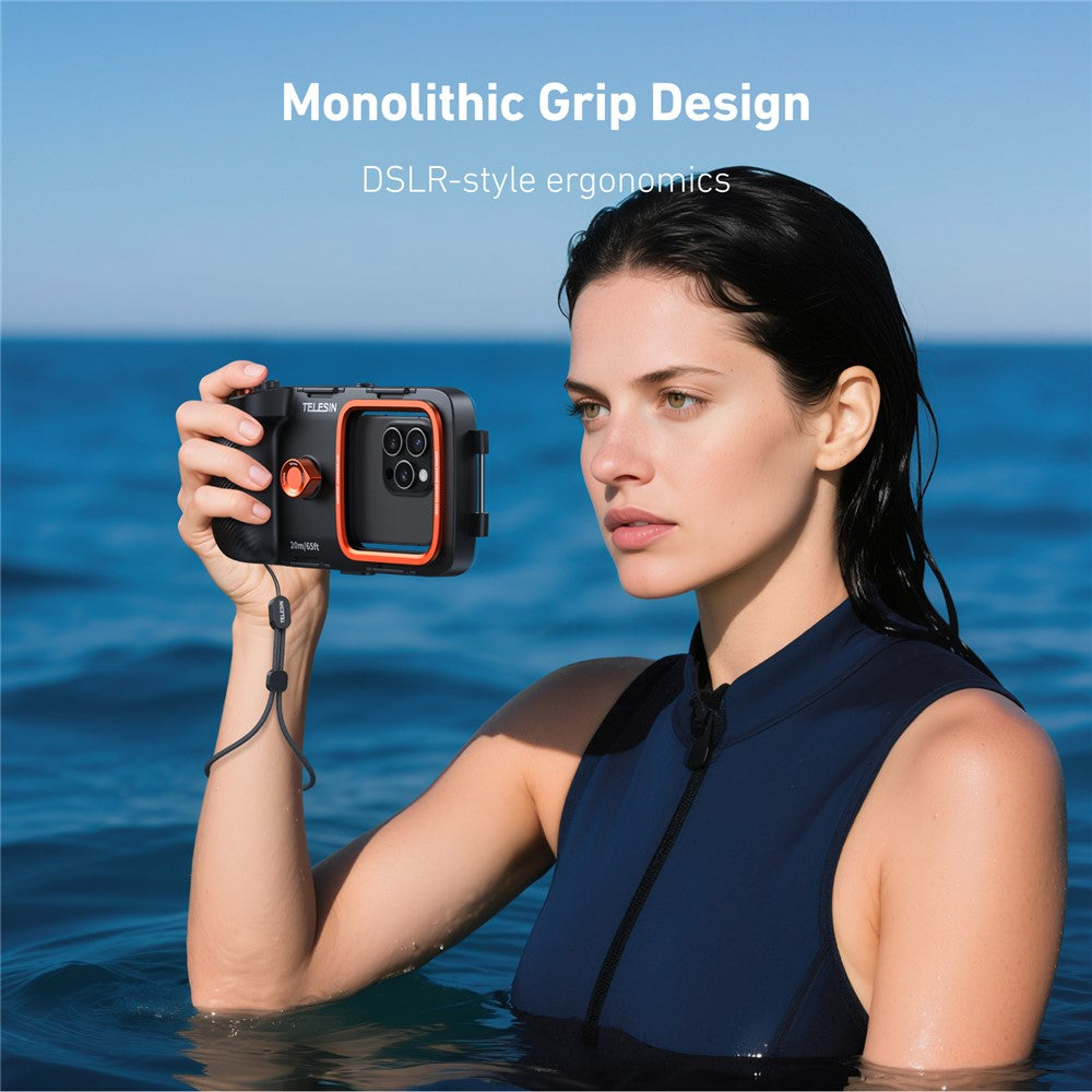 TELESIN Wasserdichte Tauch Handyhülle IP68, 20m Unterwasser, Bluetooth, Anti-Beschlag, Fotografie