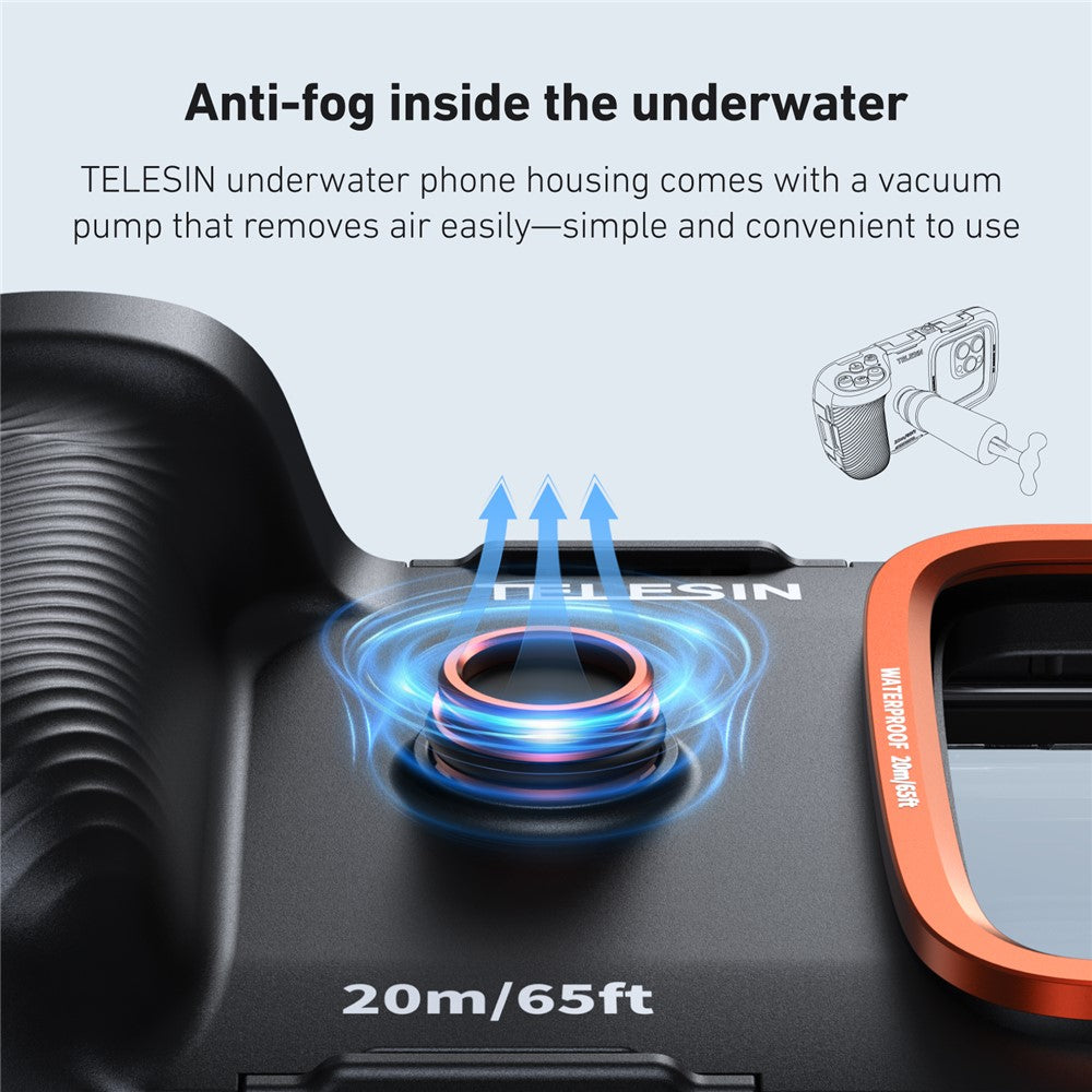 TELESIN Wasserdichte Tauch Handyhülle IP68, 20m Unterwasser, Bluetooth, Anti-Beschlag, Fotografie
