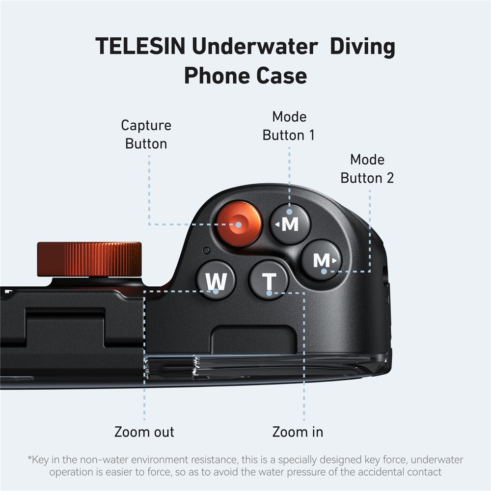 TELESIN Wasserdichte Tauch Handyhülle IP68, 20m Unterwasser, Bluetooth, Anti-Beschlag, Fotografie