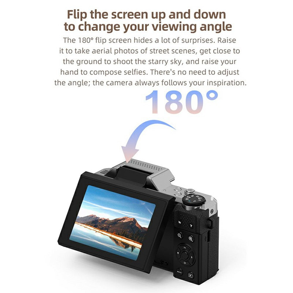 ORDRO D27 Digitalkamera: 6x optischer Zoom, 2,8" Klappdisplay, 4K HD Video