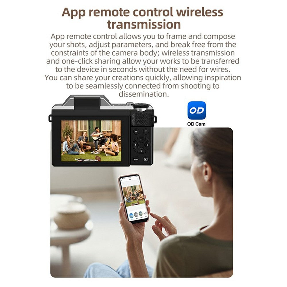 ORDRO D27 Digitalkamera: 6x optischer Zoom, 2,8" Klappdisplay, 4K HD Video
