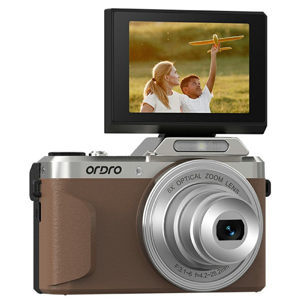 ORDRO D27 Digitalkamera: 6x optischer Zoom, 2,8" Klappdisplay, 4K HD Video