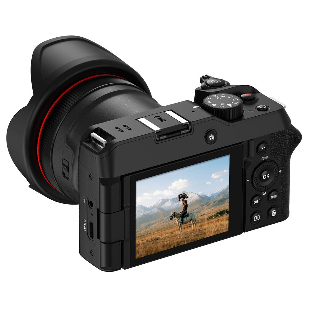 ORDRO G650 Digitalkamera: 12x opt. Zoom, 2,8" Klappdisplay, 5K Video, LED-Licht