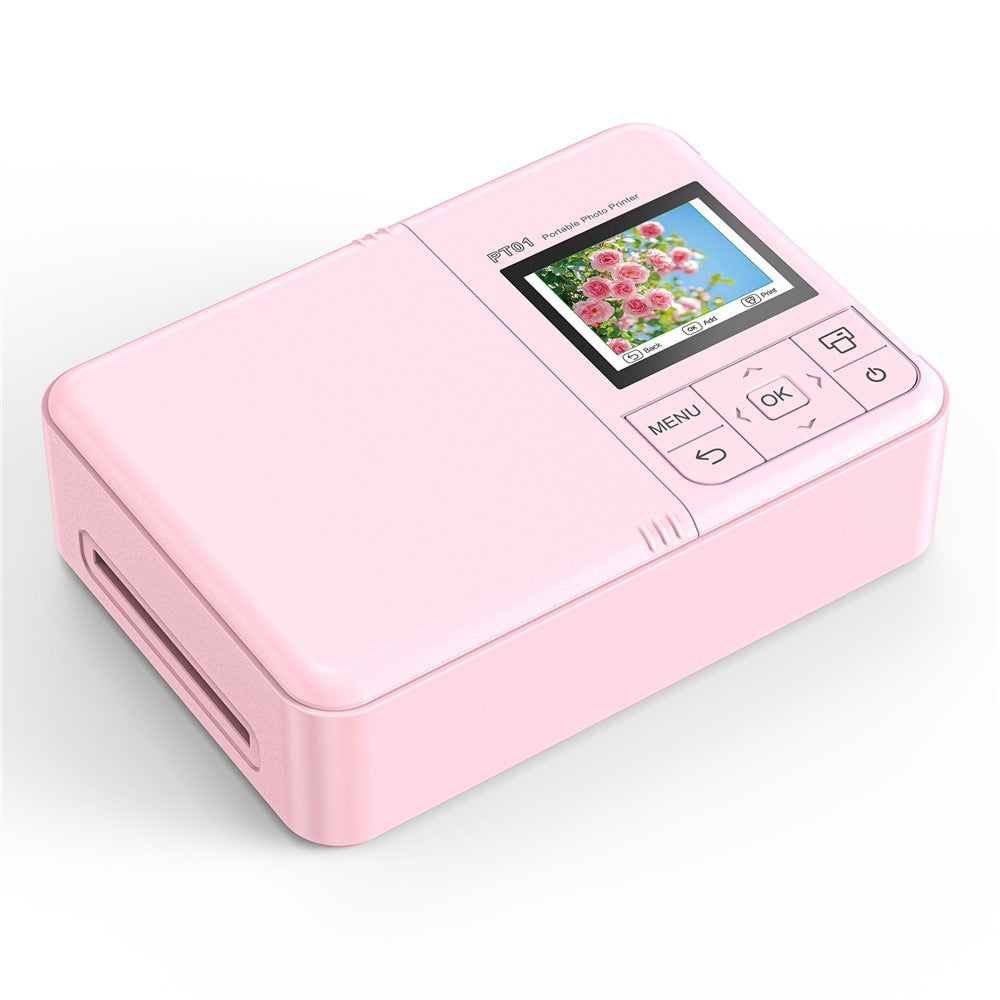 PT01 Portable Full Color Photo Printer 600DPI Color WiFi Inkjet 2.0 IPS Screen Picture Printer